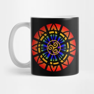 Interlaced Flower Mandal Rainbow Spiral Mug